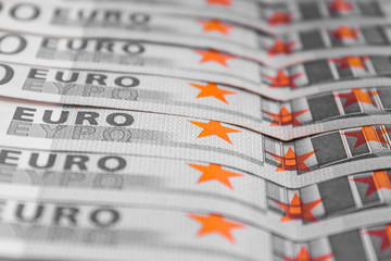 stack of cash money - 500 euro bills macro