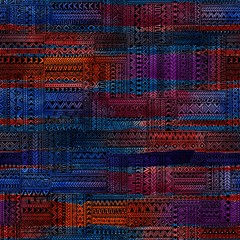 Obraz premium Vintage patchwork pattern. Ethnic and tribal motifs. Geometric o