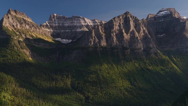 Wide pan of Glacier National Park