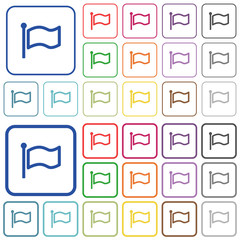 Flag color outlined flat icons