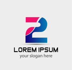 Logo number 2 vector design template

