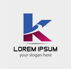 Abstract letter K logo icon design
