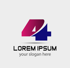 Vector sign logo number 4
