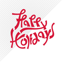 red happy holidays text