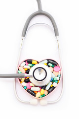 Drugs for heart disease treatment, medical concept
