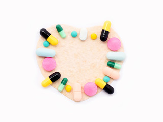 Drugs for heart disease treatment, medical concept
