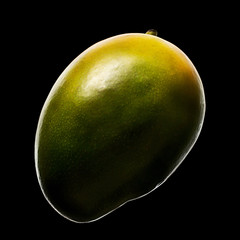 Fresh mango fruit isolated on black background. With clipping path.