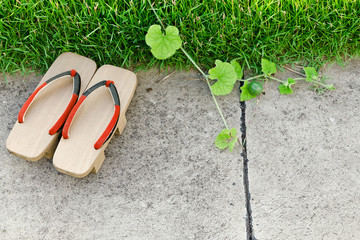 old 'Geta'Traditional Japanese 'Geta' slippers.Pair of old Japanese Sandals - Geta Japanese Geta...