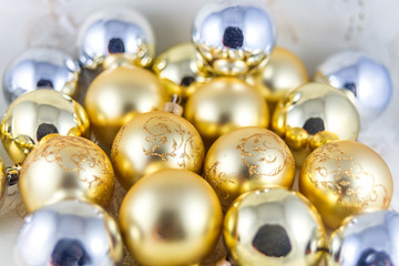 Gold and silver Xmas balls