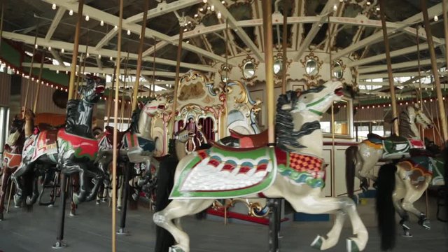 Coney Island scenics, An empty carousel, shot on Coney Island boardwalk.
