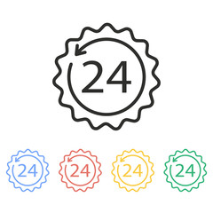 24 hour service - vector icon.