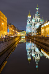 Fototapeta na wymiar Church of the Savior on Blood at St.Petersburg, Russia