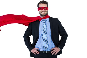 Portrait of businessman pretending to be a super hero