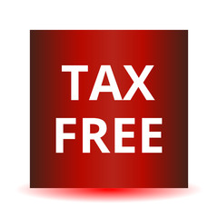 Tax free red web glossy icon. Vector illustration.