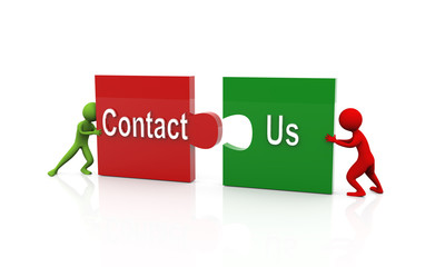 3d people contact us puzzle pieces