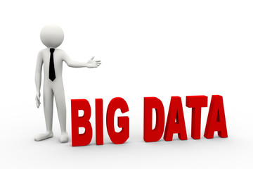3d businessman with word big data