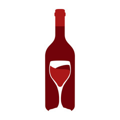 Weinflasche und Glas, Wein, Logo