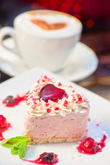 heart-shaped valentine cake