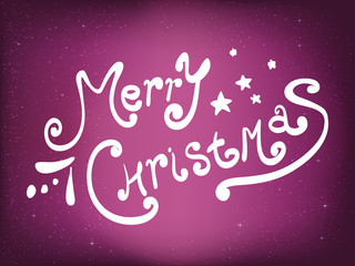 Christmas And New Year Typographical on shiny Xmas background with snowflakes, light, stars. Vector Illustration. Xmas card