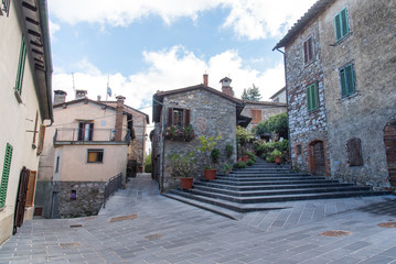 old tuscan architecture in the village, italy