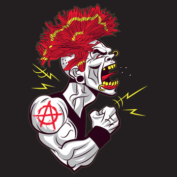 Punk anarchist yelling man