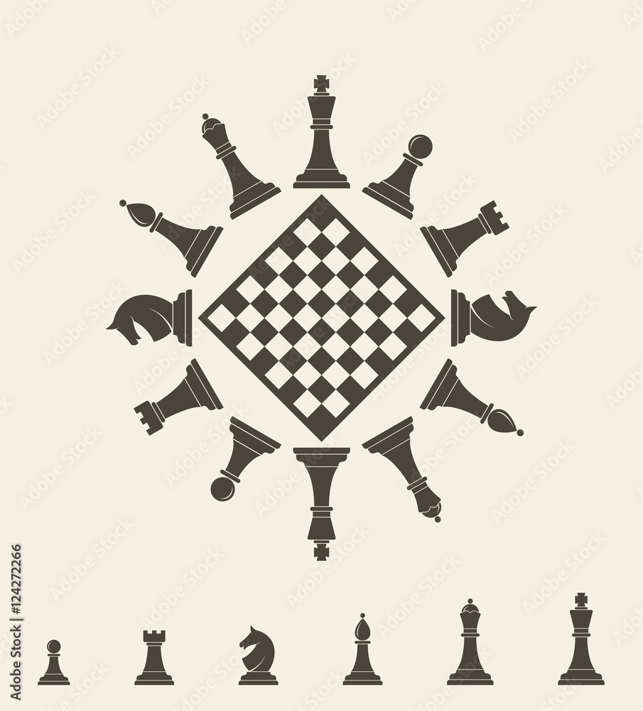 Wall mural chess piece. vector illustration