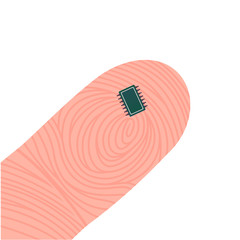 Microchip on finger