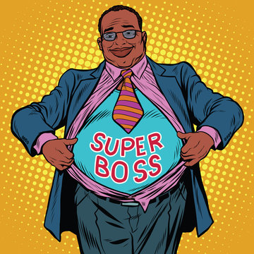 African American businessman super boss