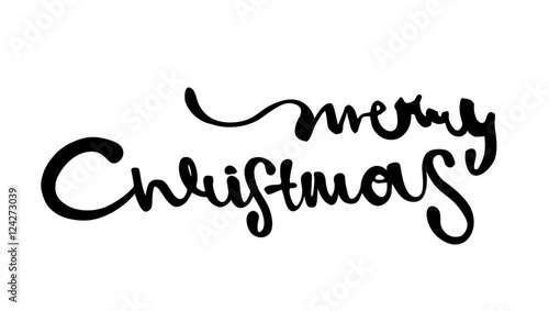 &quot;Merry Christmas .Modern brush calligraphy. Handwritten ink lette&quot; Stock image and royalty-free