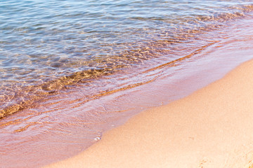 sandy shore of the sea as a backdrop