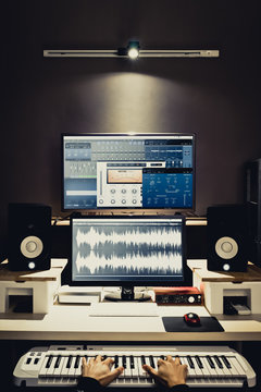 composer, digital recording studio production background