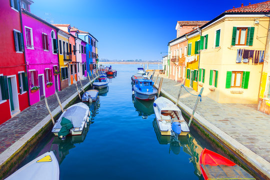 Colorful houses in Burano, Venice, Italy