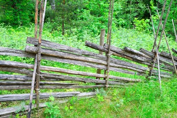 Traditional Finnish rural wooden fence