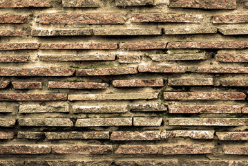 Sand color stone brick wall detailed texture background
