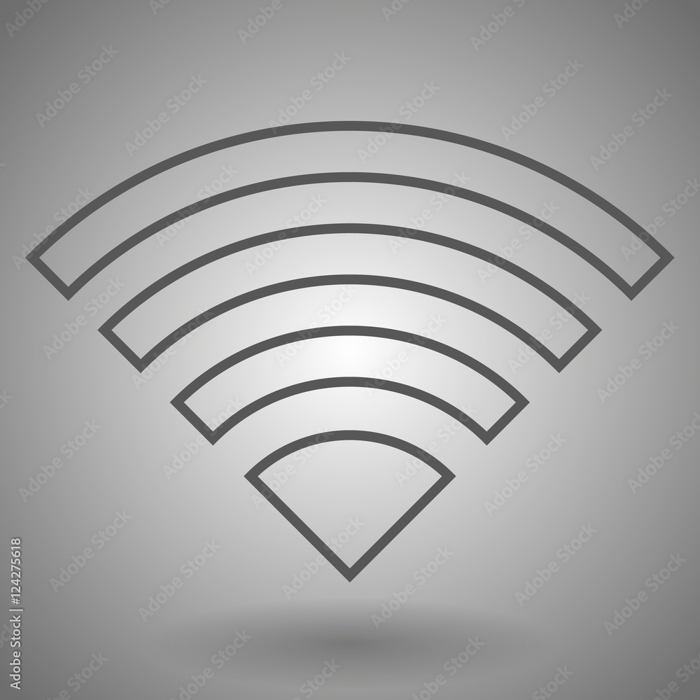 Aufkleber Wifi icon. Wireless wi-fi network sign. Internet symbol. Linear outline icon. Vector