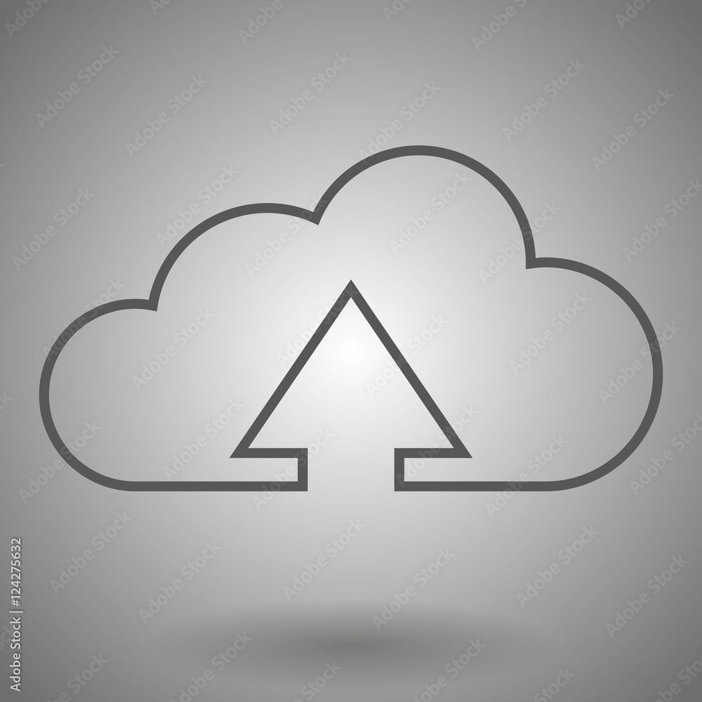Poster the linear cloud icon vector illustration on gray background