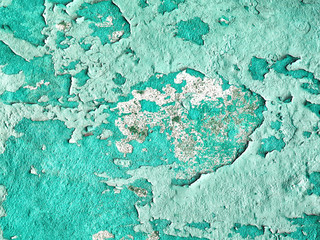 Obraz premium Vintage turquoise concrete crack wall texture background