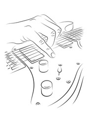 Playing electric guitar