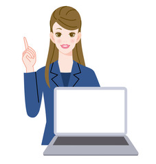 女性とパソコン