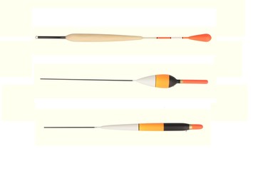 Fishing floats on a white background. © chernomorecpavel