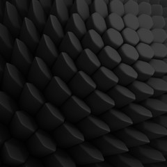 Black abstract hexagons backdrop. 3d rendering geometric polygons - 124276829