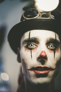 Man with halloween make-up