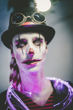 Man with halloween make-up