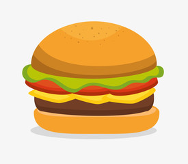 delicious hamburger fast food vector illustration design
