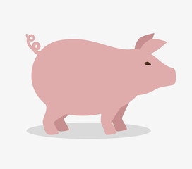 pig farm animal icon vector illustration design
