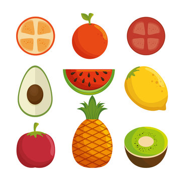delicious fresh fruit healthy icon vector illustration design