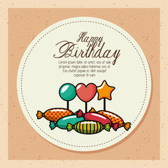 happy birthday celebration card vector illustration design