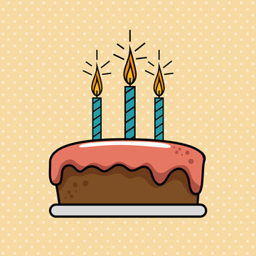 birthday celebration cake sweet vector illustration design
