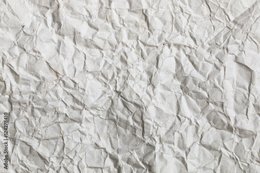Poster wrinkled white paper texture for pattern and background