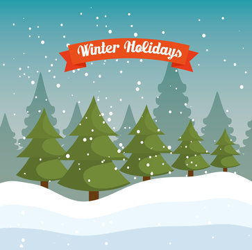 winter holidays season icon vector illustration design
